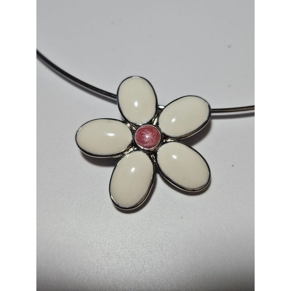 *Sale* Lia Sophia silver tone flower choker necklace 13" - Picture 11 of 12